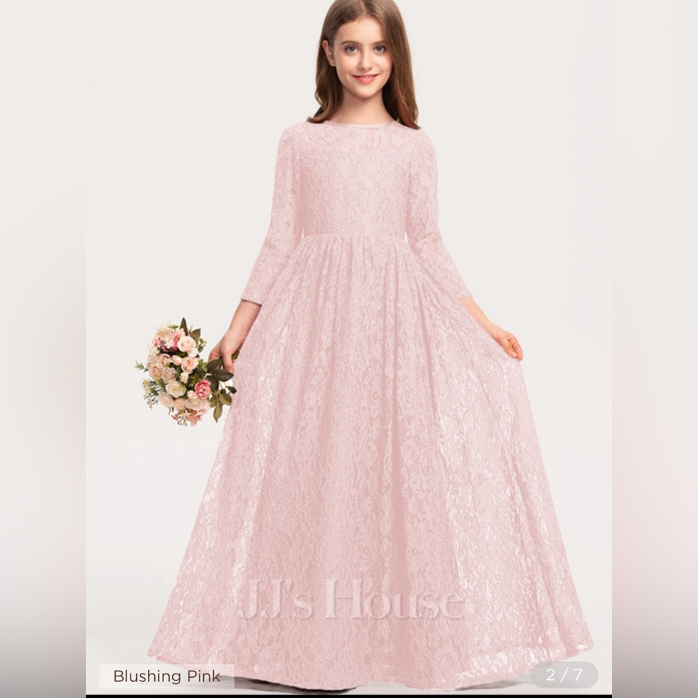 JJs House Jr Bridesmaid formal dress in blushing pink